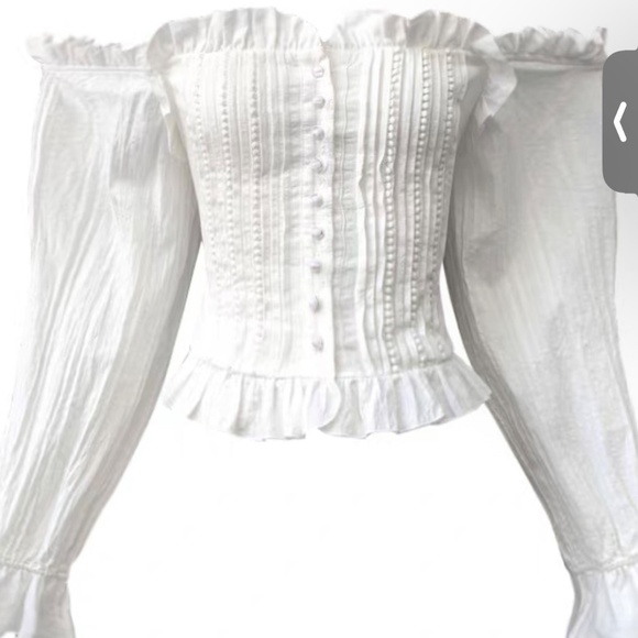 Off-Shoulder Ruffle Corset Top - Picture 3 of 6